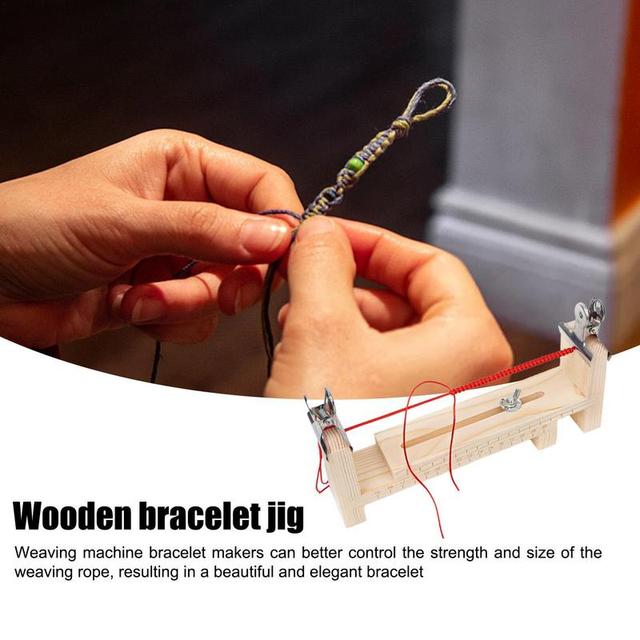 Durable Adjustable Paracord Jig Bracelet Maker Wooden Base Adjustable  Length Weaving Tools Kit Wristband Bracelet Maker DIY - AliExpress